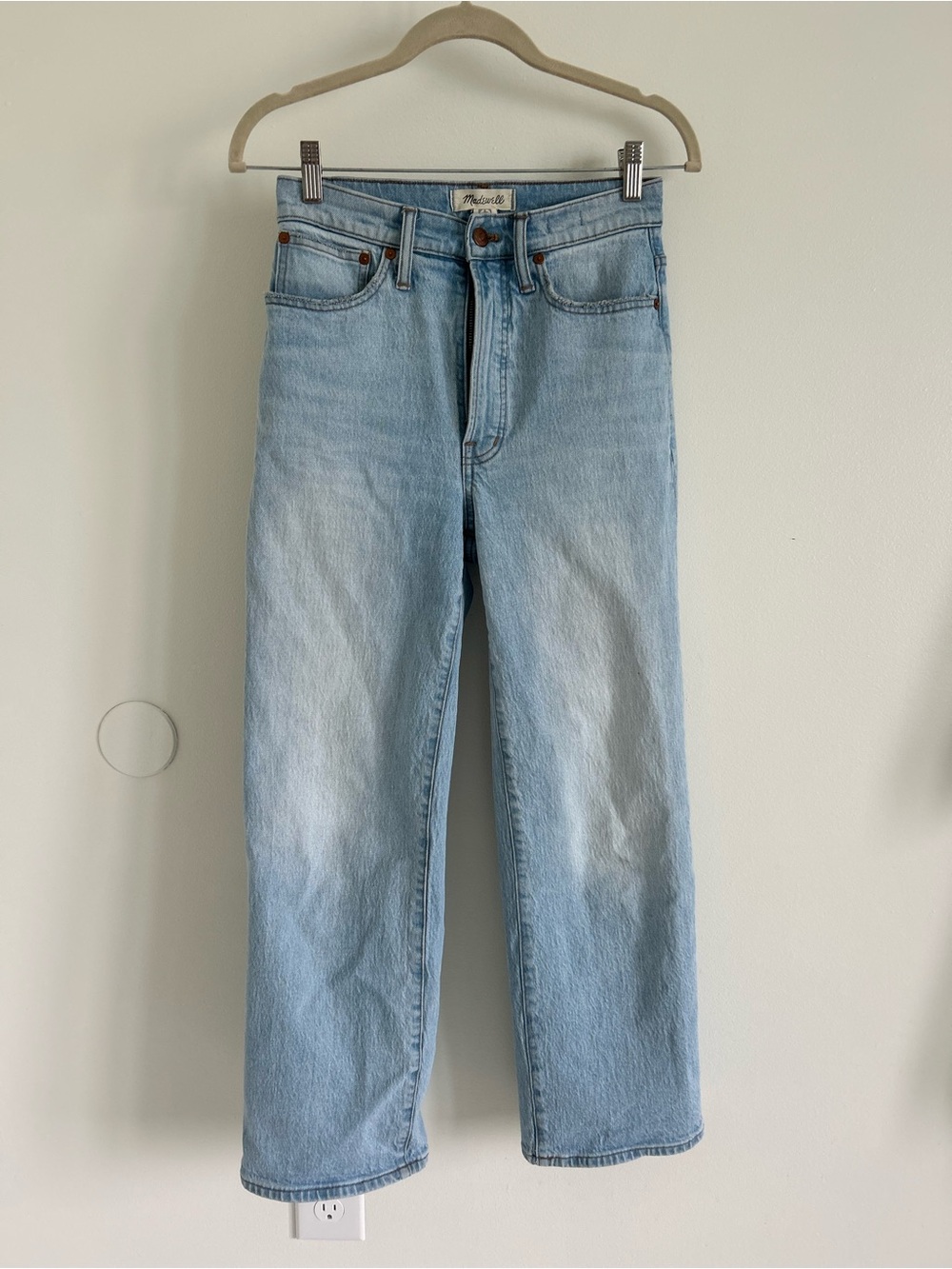 Madewell Light Wash Wide Leg Crop Jeans